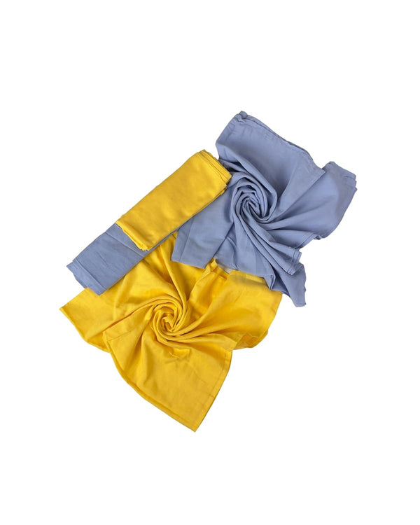 Voile Large Towel for Multipurpose-Hand Towel-Face Towel-Kitchen Towel(105 cm*125 cm) (YellowBlue)