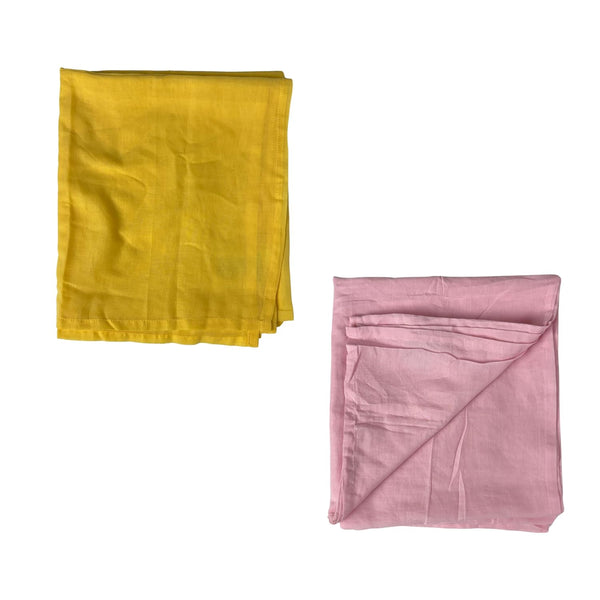 Luxurious Large Voile Towel– Soft, Lightweight, and Quick-Drying for Ultimate Comfort and Styles-Kitchen Towel/Baby Bath Towel/Multiurporse Towel-105 cm*125 cm-Pack of 2 (PinkYellow)