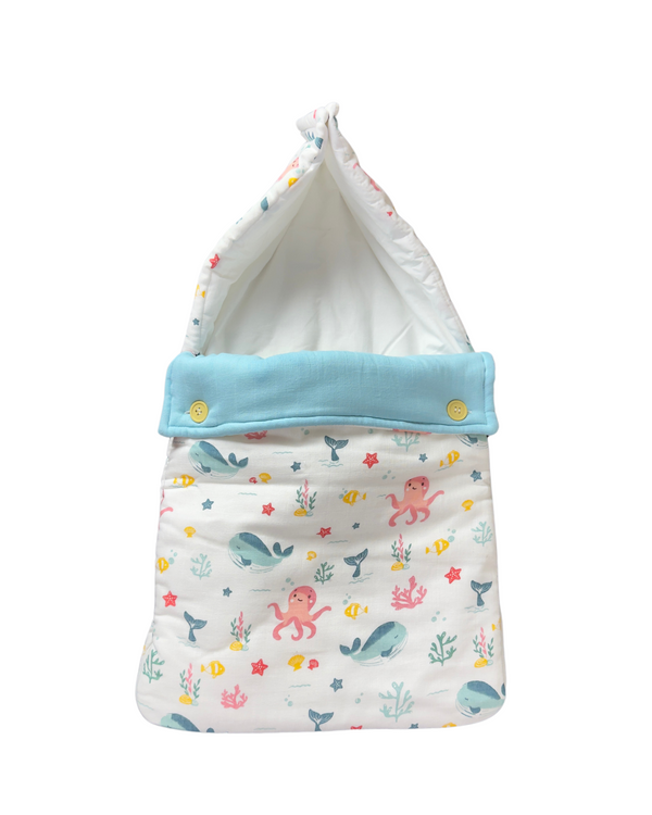 3 in 1 Baby Sleeping Bag and Carry Nest | Cotton Bedding Set for Infants and New Born Baby | Portable and Travel Friendly | 0-6 Months(Butterfly-Garden)